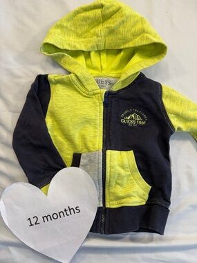 Mexx - full length zipped baby hoodie/jacket. Size 12 months